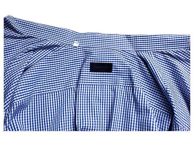 LANVIN, Karierte Bluse in Blau und Weiß - Ansicht 6