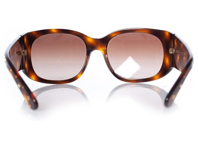 Chanel, gafas de sol con strass CC Castaño - vista 4