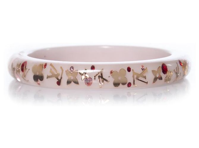Louis Vuitton, resin bracelet with gold logo Golden - view 2