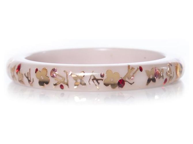 Louis Vuitton, resin bracelet with gold logo Golden - view 3