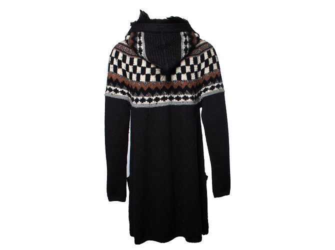 Jean Paul Gaultier, Strickjacke mit Kapuze Schwarz - Ansicht 2
