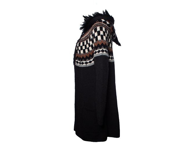 Jean Paul Gaultier, Strickjacke mit Kapuze Schwarz - Ansicht 3