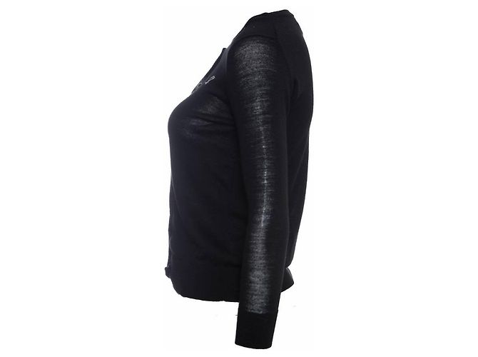 Autre Marque Rika, cardigan negro semitransparente - vista 4
