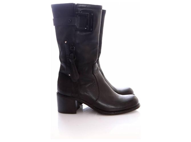 Barbara Bui, botas de cuero negro - vista 4