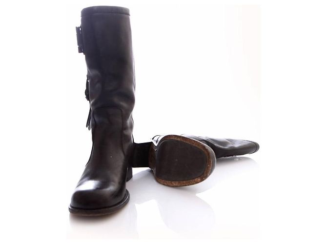 Barbara Bui, botas de cuero negro - vista 6