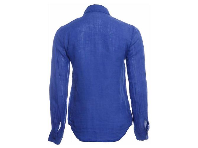 Theory TEORIA, camicia di lino blu. - vista 3