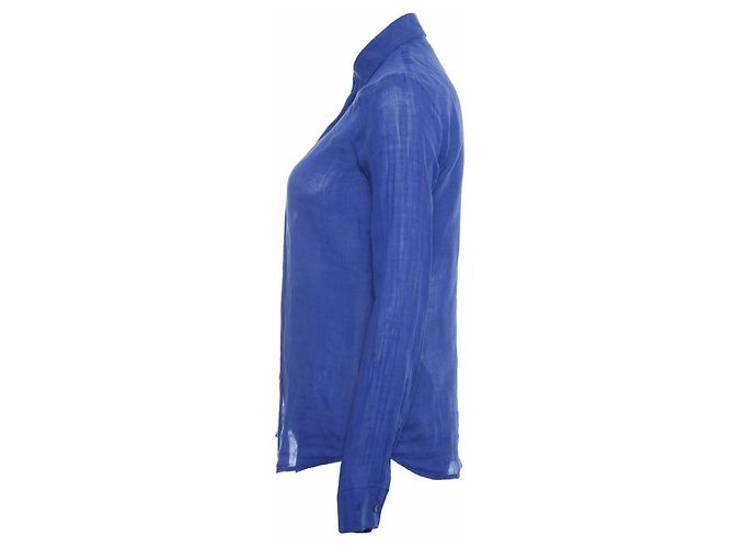 Theory TEORIA, camicia di lino blu. - vista 4