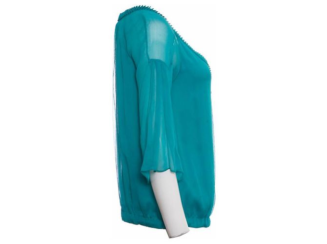 Autre Marque Diane von Furstenberg, Top de seda verde. - vista 4