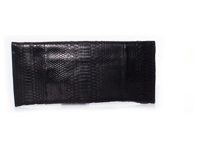 Autre Marque Maison Du Posh, Clutch aus schwarzem Pythonleder - Ansicht 2