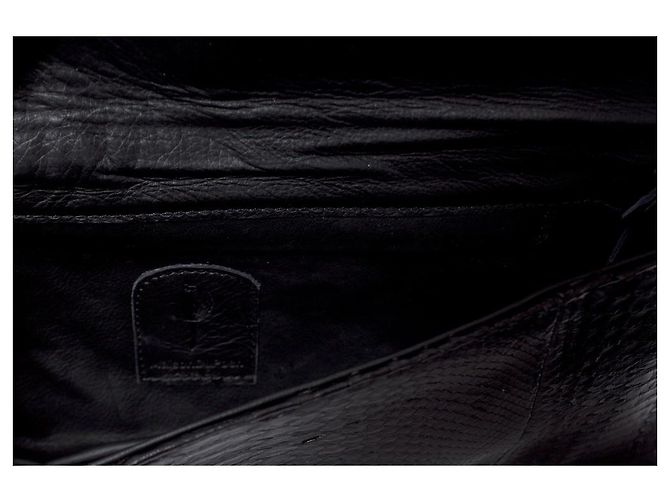 Autre Marque Maison Du Posh, Clutch aus schwarzem Pythonleder - Ansicht 5