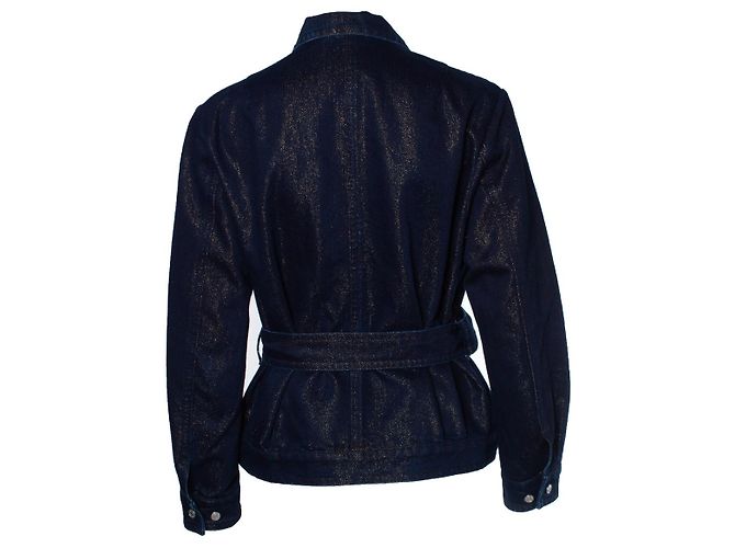 Dries van Noten, Denim-Lurex-Jacke Blau - Ansicht 2