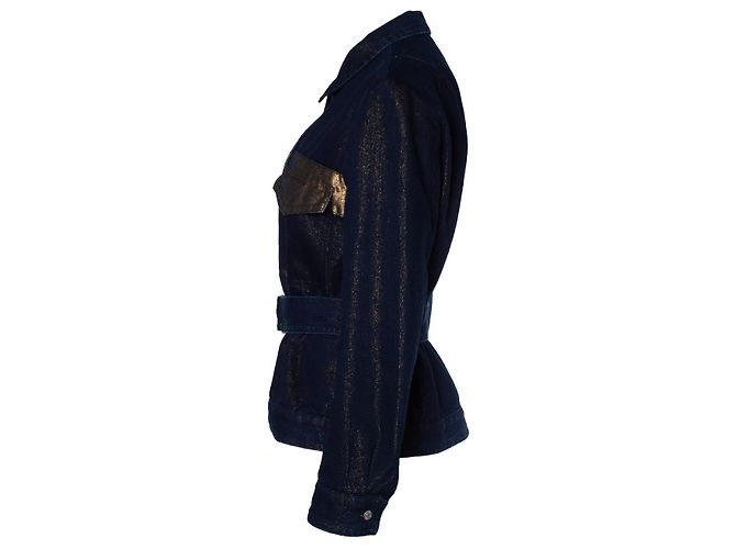 Dries van Noten, Denim-Lurex-Jacke Blau - Ansicht 3