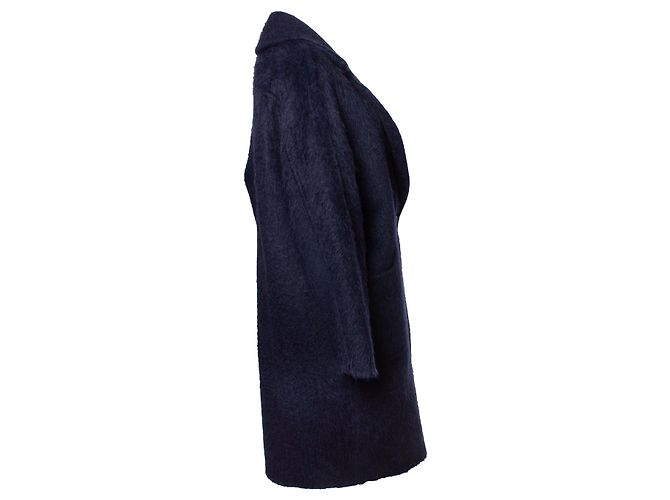 Autre Marque Max Mara, cappotto in alpaca e lana blu - vista 4