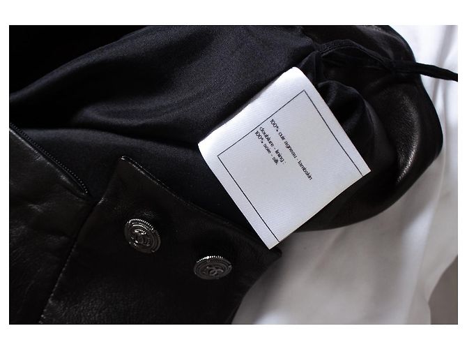 Chanel, Lederrock mit Schlitz Schwarz - Ansicht 9