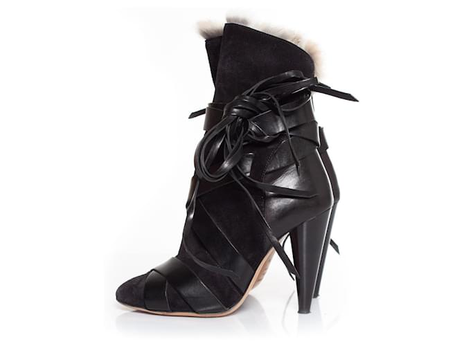 Isabel Marant, Botines Neta de pelo de conejo Negro - vista 2