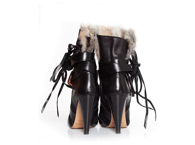 Isabel Marant, Botines Neta de pelo de conejo Negro - vista 3