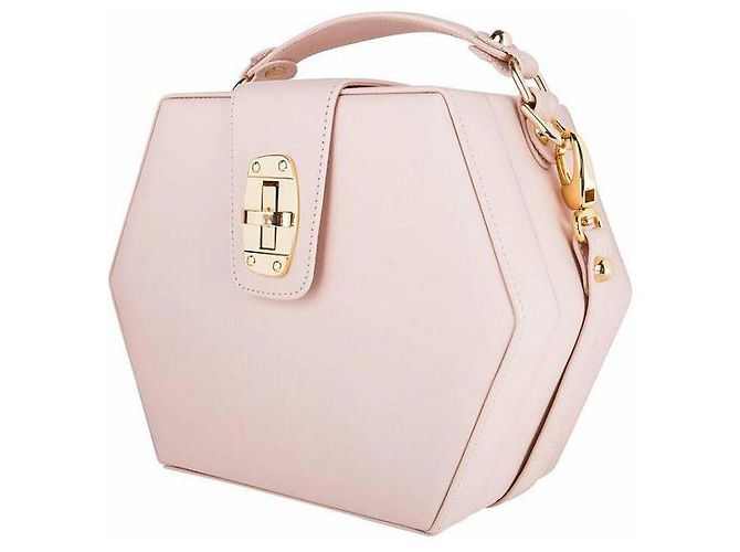 Autre Marque Di Bordon, Borsa Charlee in morbida pelle rosa nude. - vista 2