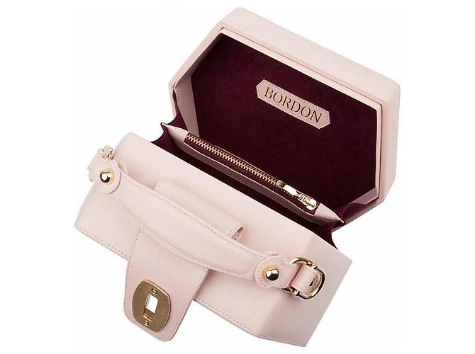 Autre Marque Di Bordon, Borsa Charlee in morbida pelle rosa nude. - vista 4