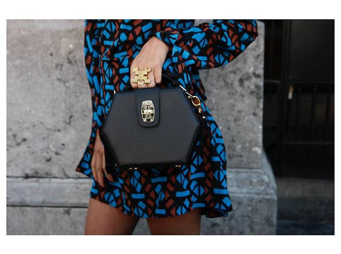 Autre Marque Di Bordon, Borsa Charlee in pelle nera. - vista 5