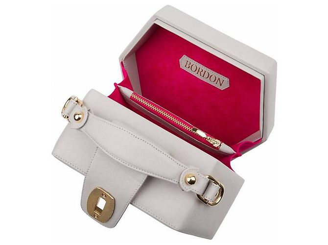Autre Marque Von Bordon, Weiche Charlee-Tasche aus grauem Leder. - Ansicht 4