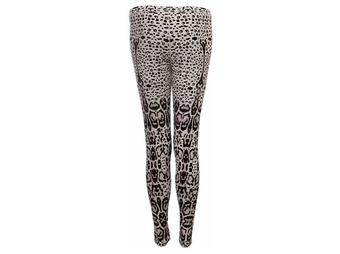 Alaïa, black/white/neutral coloured leopard legging in size 38FR/S. - view 3