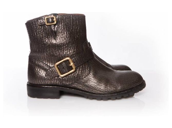Marc by Marc Jacobs, stivali biker in pelle bronzo. - vista 4