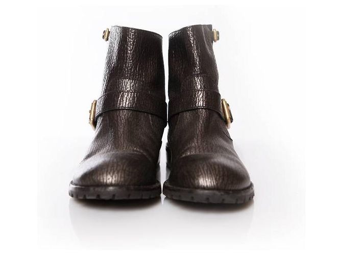 Marc by Marc Jacobs, stivali biker in pelle bronzo. - vista 5