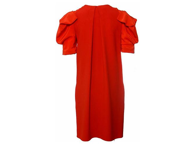 Chloé Chloe, vestido naranja con mangas cortas y onduladas. - vista 3