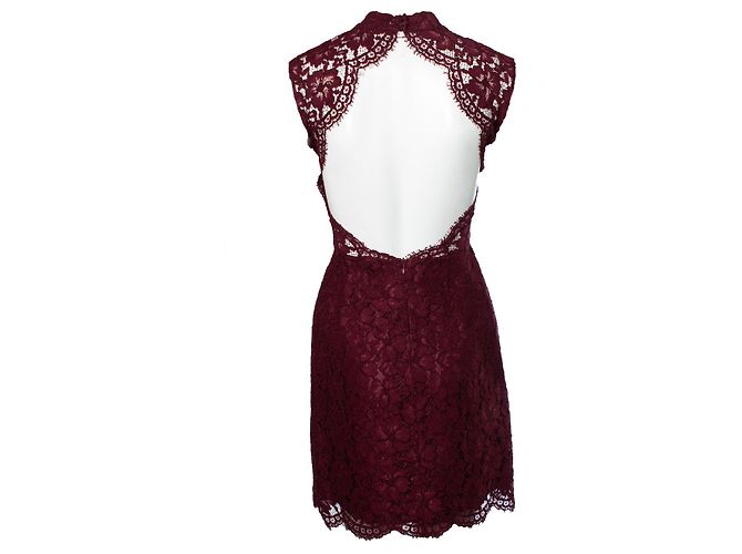 Sandro, Vestido de encaje con espalda abierta Roja - vista 2