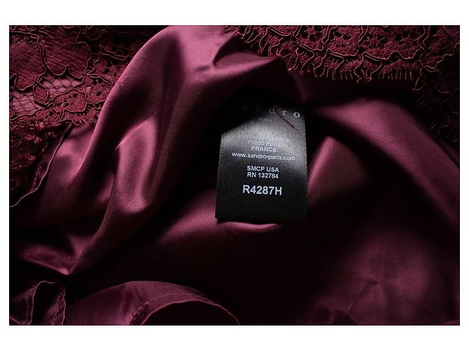 Sandro, Vestido de encaje con espalda abierta Roja - vista 5