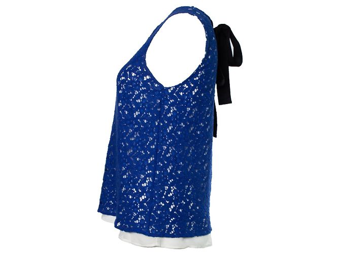 Autre Marque clú, top de encaje en azul con cinta - vista 4