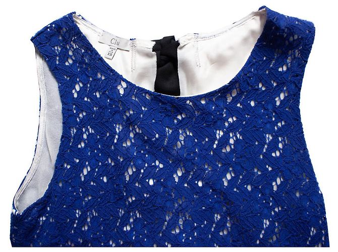 Autre Marque clú, top de encaje en azul con cinta - vista 5