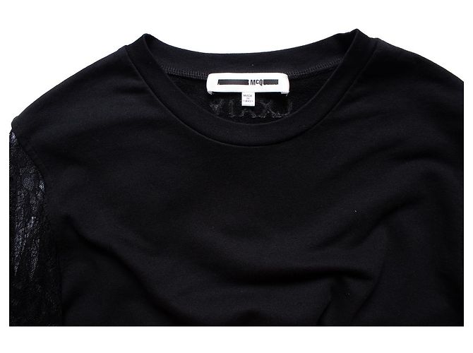 Autre Marque McQ, top negro con mangas de encaje - vista 5