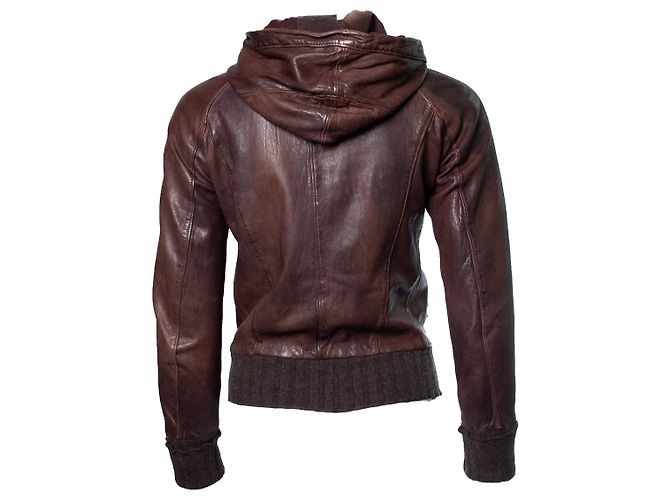 Autre Marque GMS-75, brown hooded leather jacket - view 3