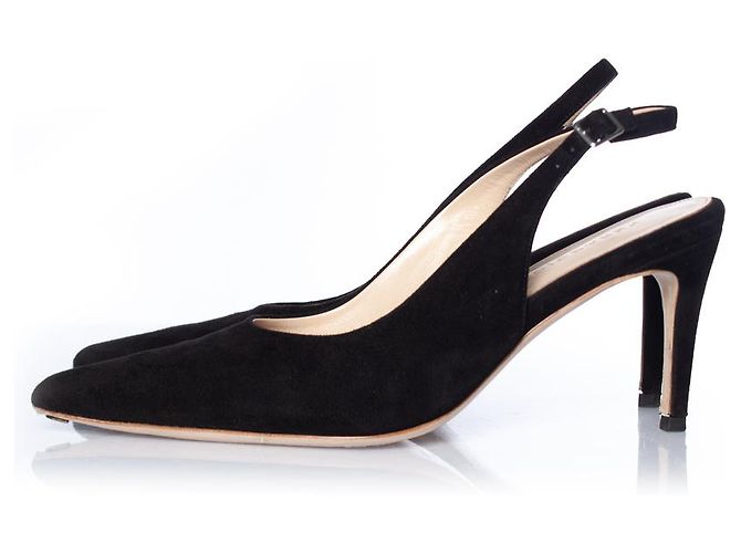Autre Marque Feraggio, tacco slingback in camoscio nero - vista 2