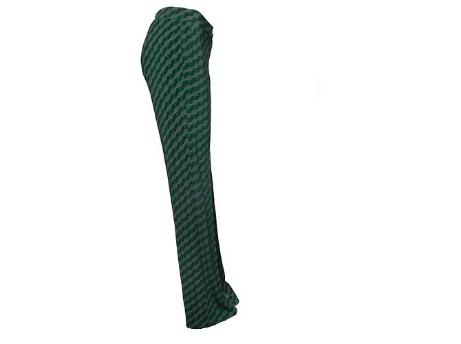 Autre Marque SIYU, pantalones verdes con estampado gráfico - vista 3