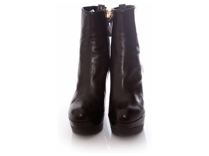 sergio rossi, Botas de plataforma de piel negra en talla. 37. Negro - vista 5