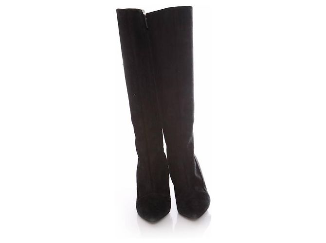 Louis Vuitton, botas de ante negro en tamaño 37. - vista 5