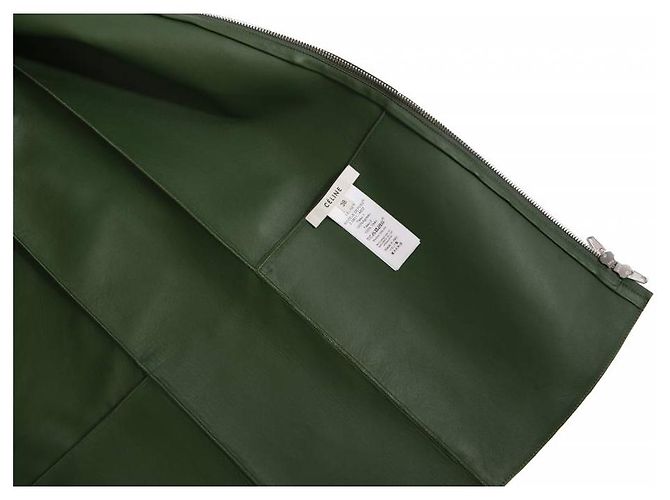 Céline Celine, Jaqueta de couro verde com pele de cavalo leopardo - vista 5