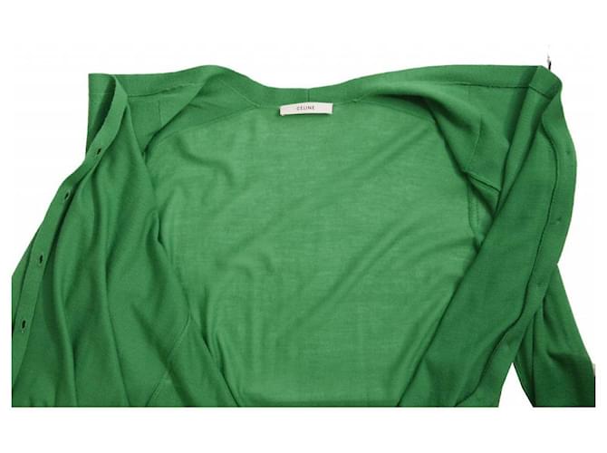 Céline Celine, Apfelgrüner Kaschmir-Cardigan. - Ansicht 5