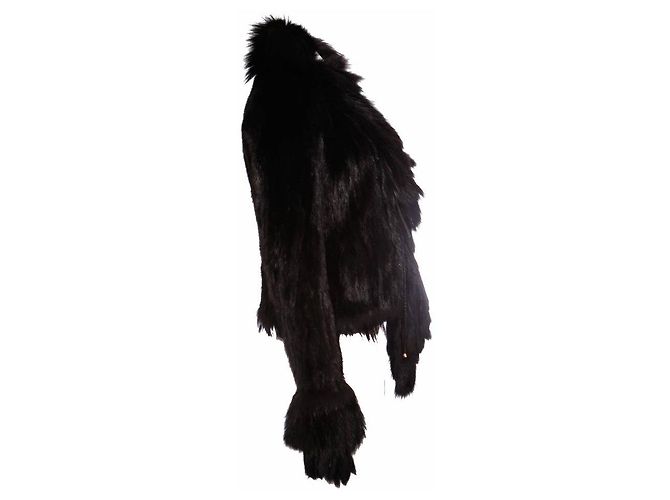 Roberto Cavalli, schwarzer Nerzmantel - Ansicht 2
