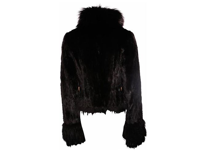 Roberto Cavalli, schwarzer Nerzmantel - Ansicht 3