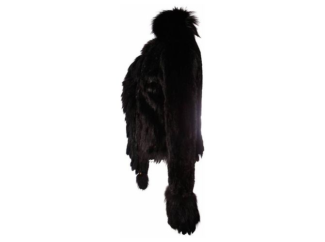 Roberto Cavalli, schwarzer Nerzmantel - Ansicht 4