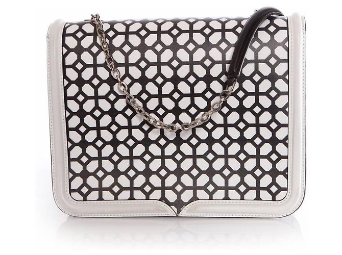 Alexander McQueen, Borsa a tracolla Heroine in bianco e nero. - vista 7