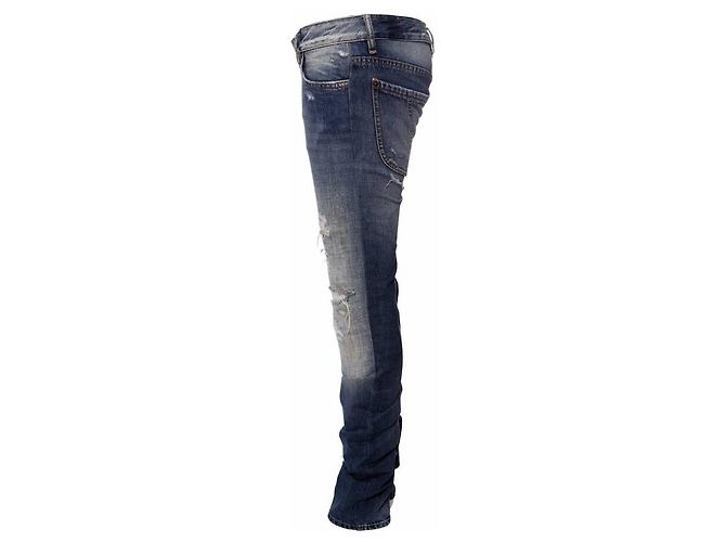 Dsquared2, Hellblaue zerrissene Hose mit geripptem Patch zwischen den Beinen in Größe IT42/S. - Ansicht 2