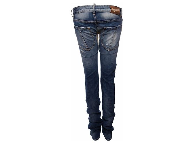Dsquared2, Hellblaue zerrissene Hose mit geripptem Patch zwischen den Beinen in Größe IT42/S. - Ansicht 3