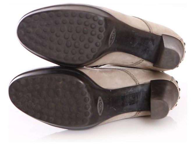 Tod's Tod, botas de renda plataforma de camurça cor de areia. - vista 7