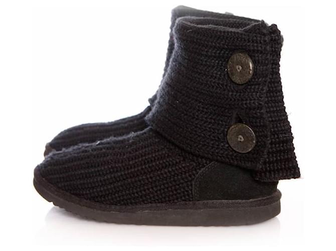 UGG, schwarze gestrickte Stiefeletten. - Ansicht 2