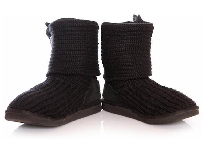 UGG, schwarze gestrickte Stiefeletten. - Ansicht 6