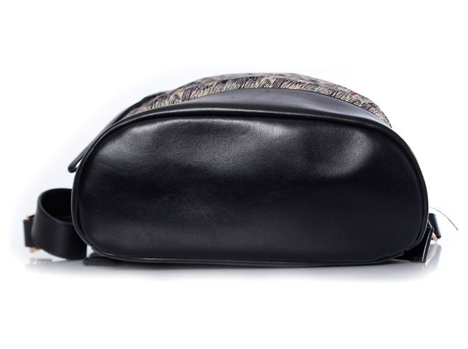 Autre Marque WOLLEN Les Essentiels de la Vie, Mini-Rucksack aus Leder Schwarz - Ansicht 6